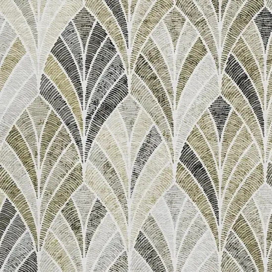 Taupe And Ivory Geometric Washable Area Rug With UV Protection Photo 3