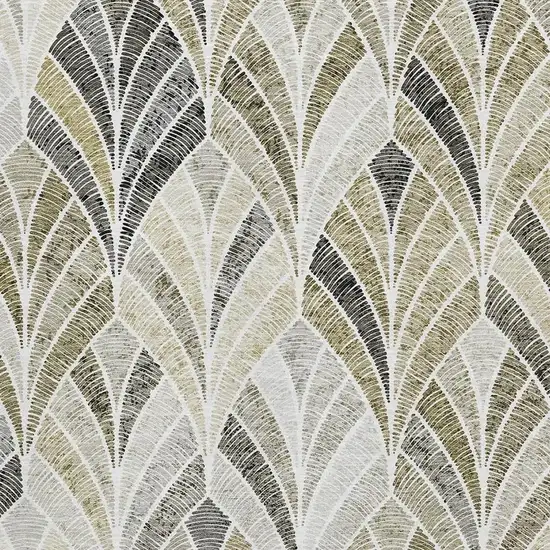 Taupe And Ivory Geometric Washable Area Rug With UV Protection Photo 3