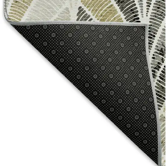 Taupe And Ivory Geometric Washable Area Rug With UV Protection Photo 7