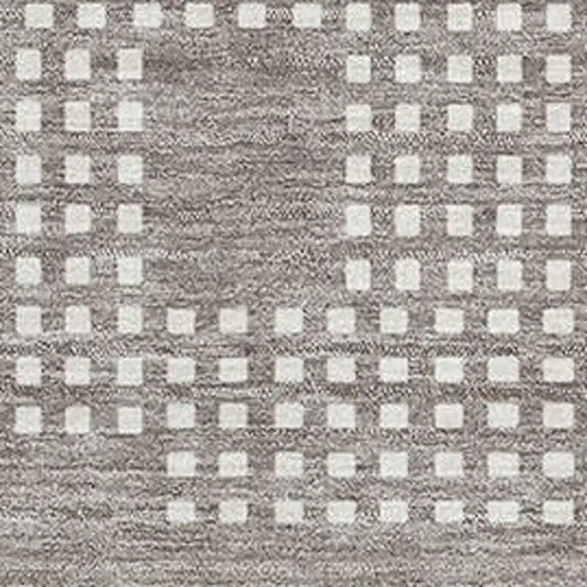 Taupe And Ivory Geometric Washable Area Rug With UV Protection Photo 3