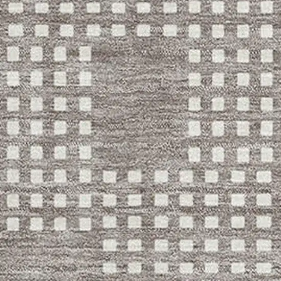 Taupe And Ivory Geometric Washable Area Rug With UV Protection Photo 3