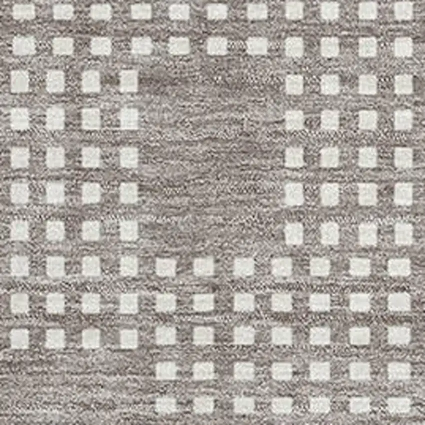 Taupe And Ivory Geometric Washable Area Rug With UV Protection Photo 3