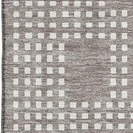 Taupe And Ivory Geometric Washable Area Rug With UV Protection Photo 3