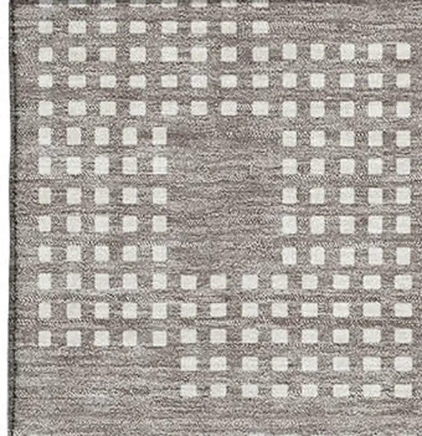 Taupe And Ivory Geometric Washable Area Rug With UV Protection Photo 4