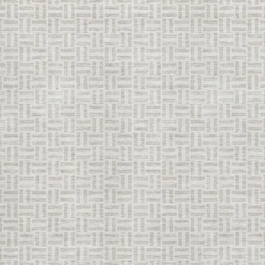 Taupe And Ivory Geometric Washable Area Rug With UV Protection Photo 3