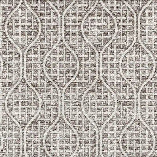 Taupe And Ivory Geometric Washable Area Rug With UV Protection Photo 3