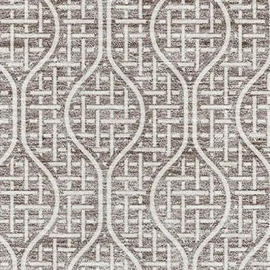 Taupe And Ivory Geometric Washable Area Rug With UV Protection Photo 2