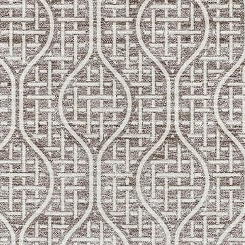 Taupe And Ivory Geometric Washable Area Rug With UV Protection Photo 2