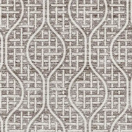 Taupe And Ivory Geometric Washable Area Rug With UV Protection Photo 2