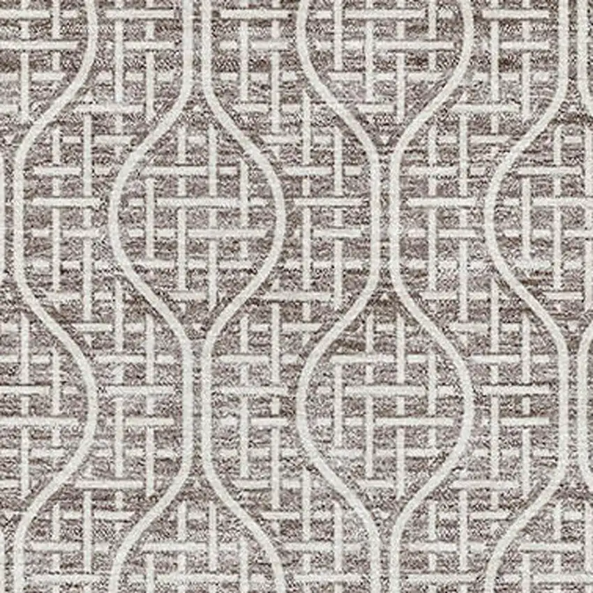 Taupe And Ivory Geometric Washable Area Rug With UV Protection Photo 2