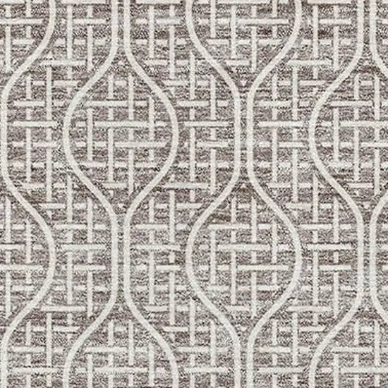 Taupe And Ivory Geometric Washable Area Rug With UV Protection Photo 2