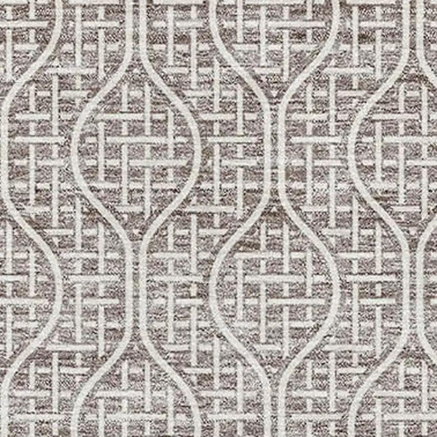 Taupe And Ivory Geometric Washable Area Rug With UV Protection Photo 2