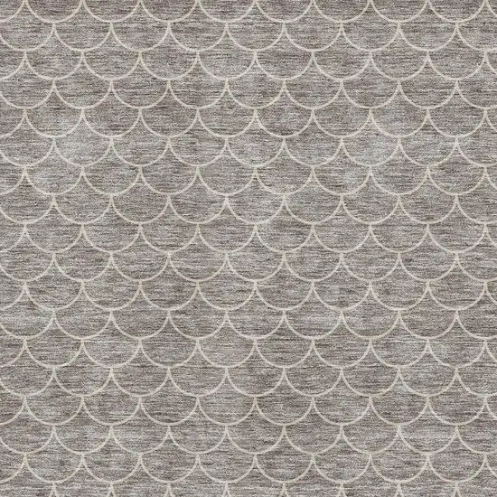 Taupe And Ivory Geometric Washable Area Rug With UV Protection Photo 2