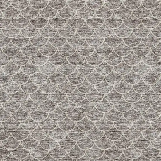 Taupe And Ivory Geometric Washable Area Rug With UV Protection Photo 2