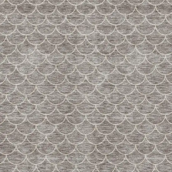 Taupe And Ivory Geometric Washable Area Rug With UV Protection Photo 2