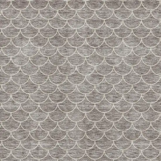 Taupe And Ivory Geometric Washable Area Rug With UV Protection Photo 2