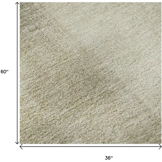 Taupe And Ivory Geometric Washable Area Rug With UV Protection Photo 8