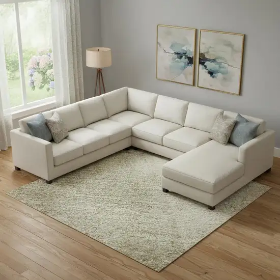 Taupe And Ivory Geometric Washable Area Rug With UV Protection Photo 2