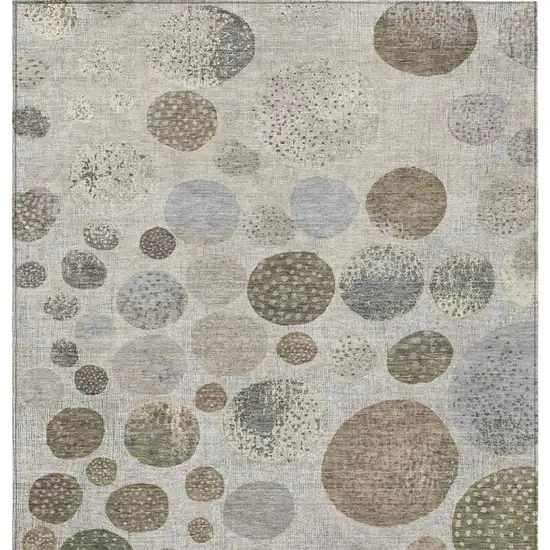 Taupe And Ivory Geometric Washable Indoor Outdoor Area Rug Photo 9