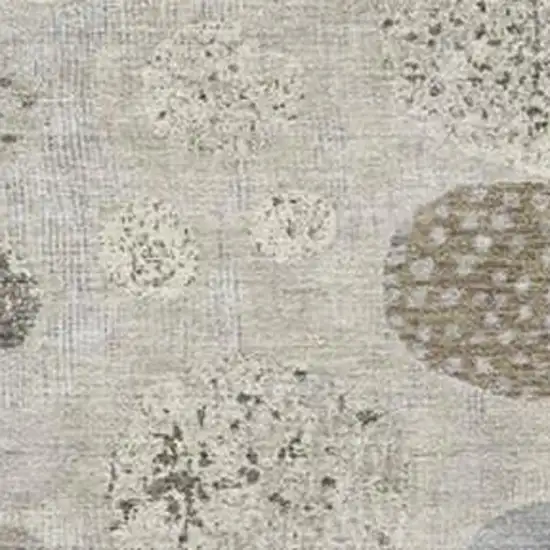 Taupe And Ivory Geometric Washable Indoor Outdoor Area Rug Photo 3