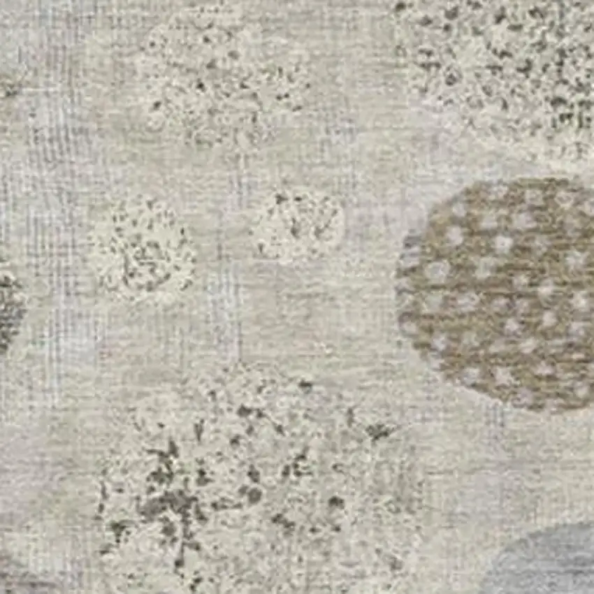 Taupe And Ivory Geometric Washable Indoor Outdoor Area Rug Photo 3