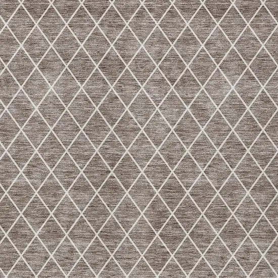 Taupe And Ivory Geometric Washable Indoor Outdoor Area Rug Photo 6