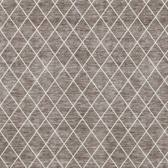 Taupe And Ivory Geometric Washable Indoor Outdoor Area Rug Photo 6