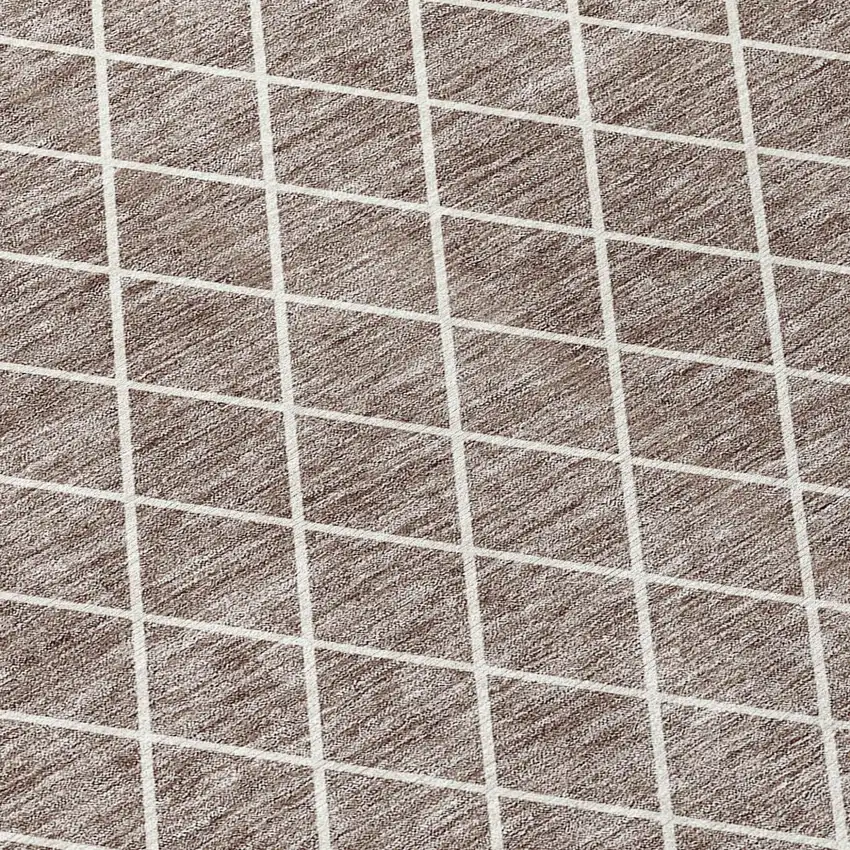 Taupe And Ivory Geometric Washable Indoor Outdoor Area Rug Photo 5