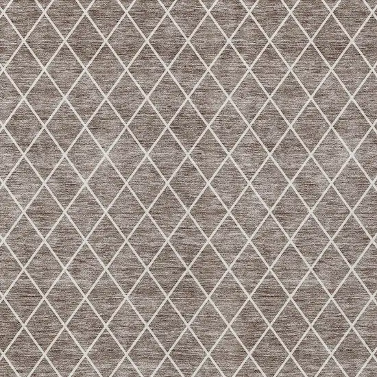 Taupe And Ivory Geometric Washable Indoor Outdoor Area Rug Photo 6