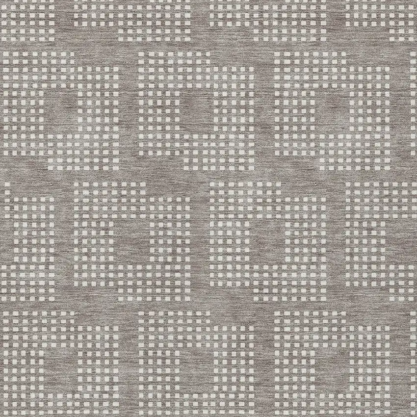 Taupe And Ivory Geometric Washable Indoor Outdoor Area Rug Photo 6