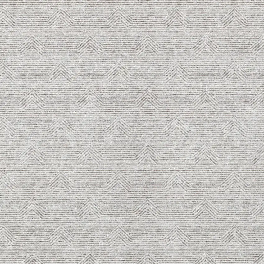 Taupe And Ivory Geometric Washable Indoor Outdoor Area Rug Photo 6