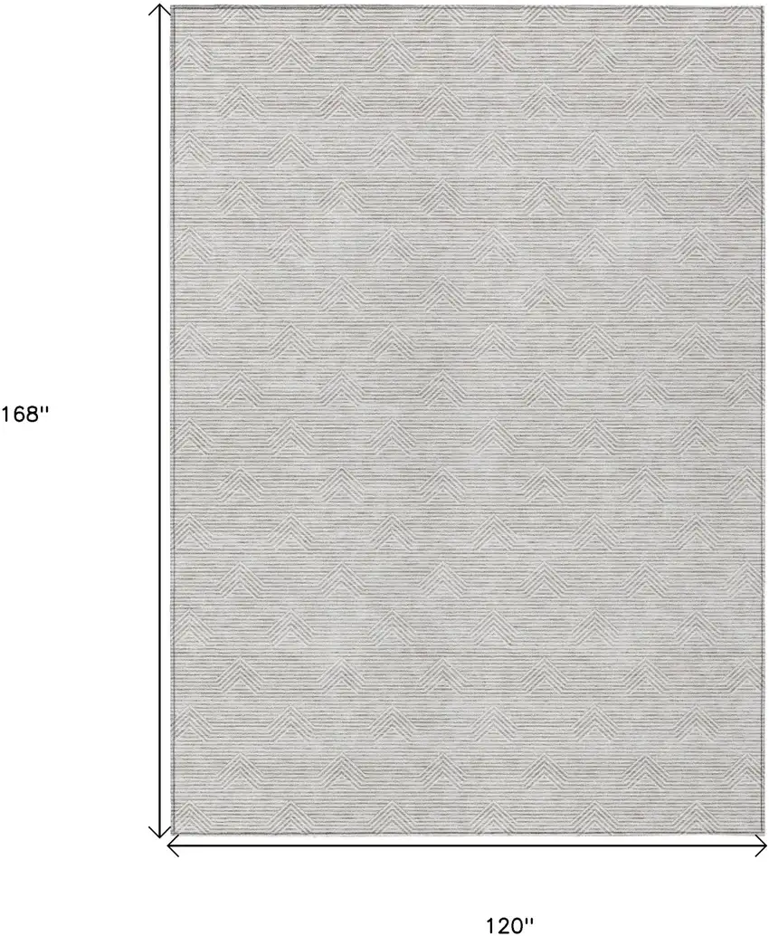 Taupe And Ivory Geometric Washable Indoor Outdoor Area Rug Photo 3