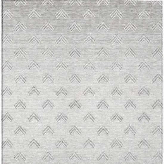Taupe And Ivory Geometric Washable Indoor Outdoor Area Rug Photo 6