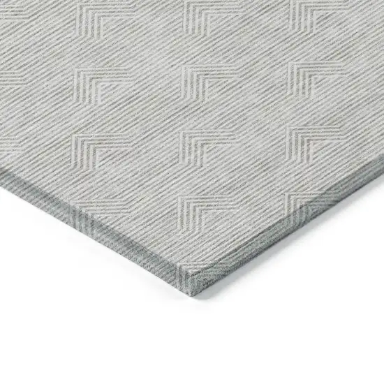 Taupe And Ivory Geometric Washable Indoor Outdoor Area Rug Photo 5
