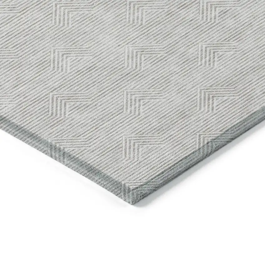 Taupe And Ivory Geometric Washable Indoor Outdoor Area Rug Photo 5