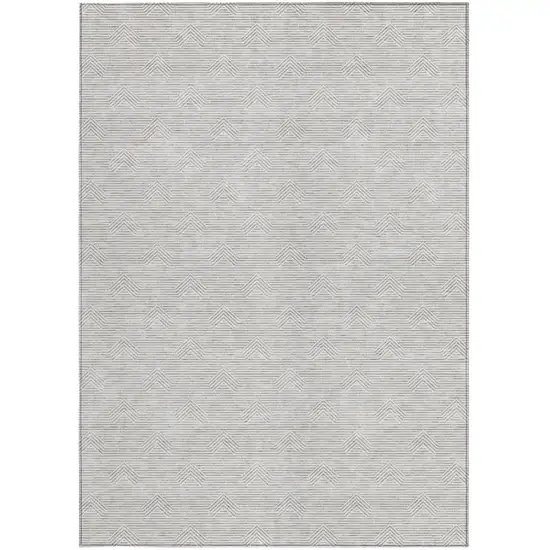 Taupe And Ivory Geometric Washable Indoor Outdoor Area Rug Photo 7