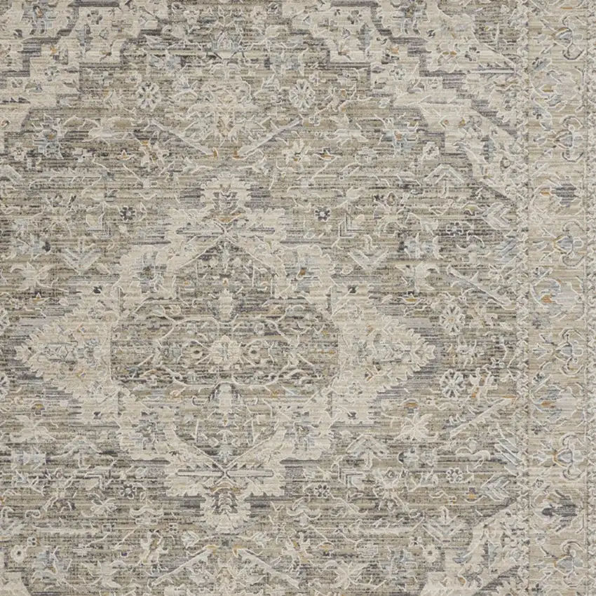Taupe And Ivory Medallion Area Rug Photo 8