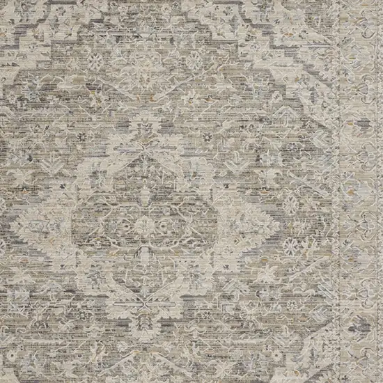 Taupe And Ivory Medallion Area Rug Photo 8