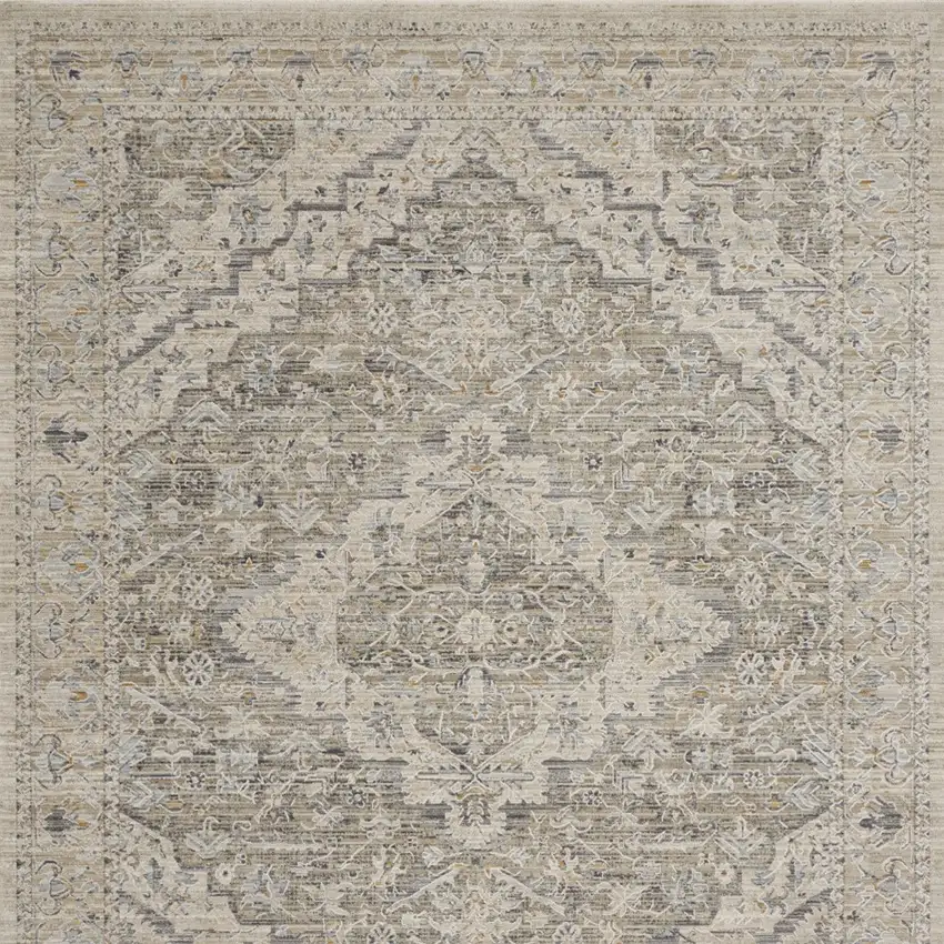 Taupe And Ivory Medallion Area Rug Photo 9