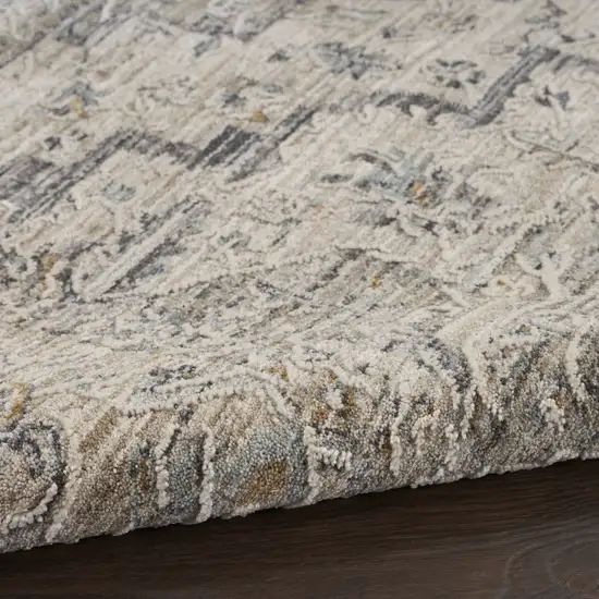 Taupe And Ivory Medallion Area Rug Photo 9