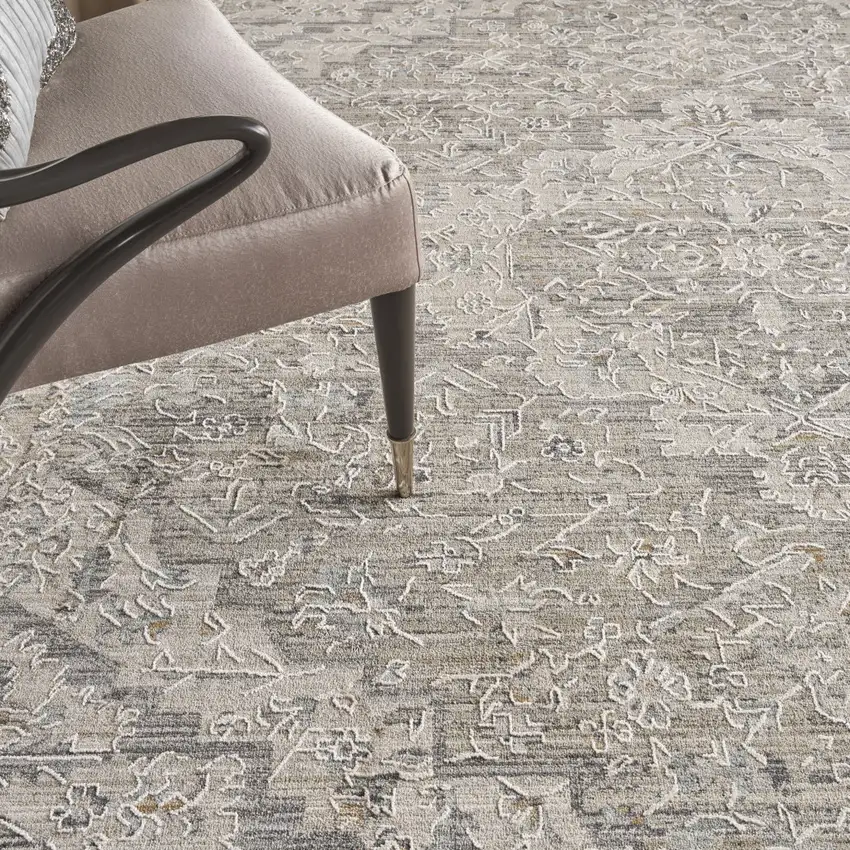 Taupe And Ivory Medallion Area Rug Photo 5