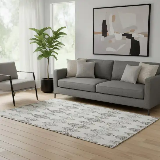 Taupe And Ivory Moroccan Washable Area Rug With UV Protection Photo 1