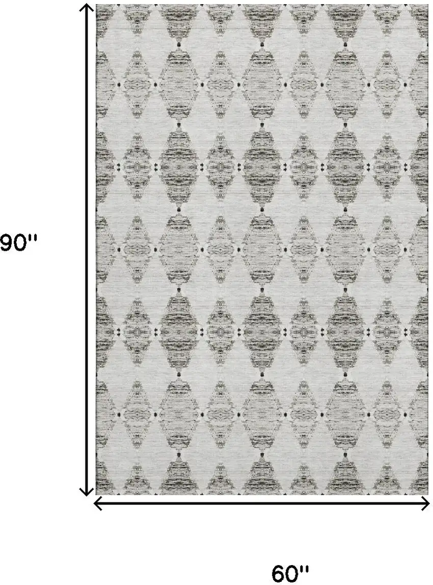 Taupe And Ivory Moroccan Washable Area Rug With UV Protection Photo 3