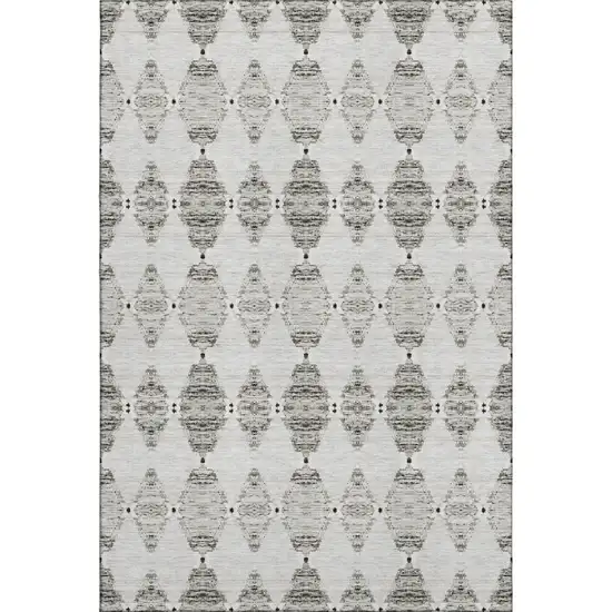 Taupe And Ivory Moroccan Washable Area Rug With UV Protection Photo 6