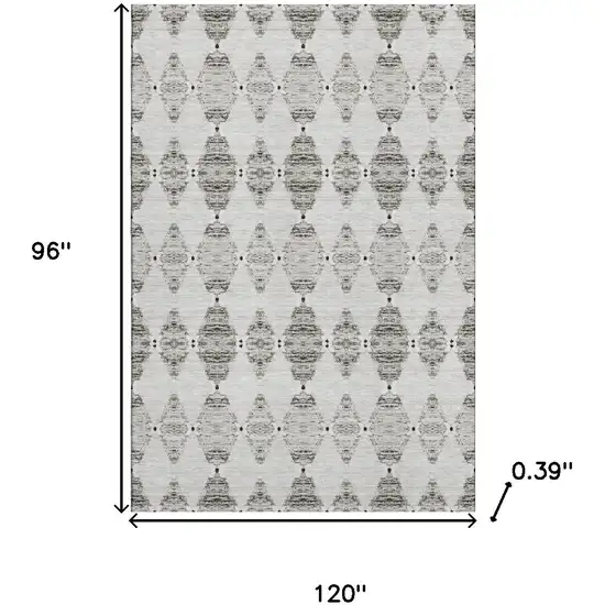 Taupe And Ivory Moroccan Washable Area Rug With UV Protection Photo 3