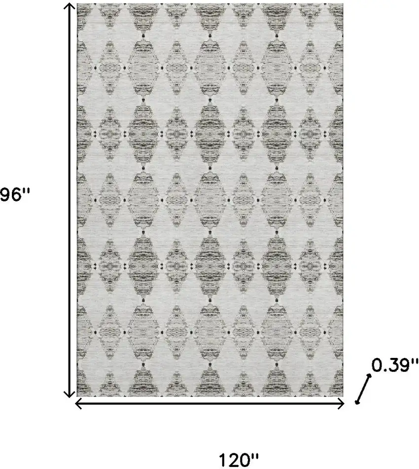 Taupe And Ivory Moroccan Washable Area Rug With UV Protection Photo 3