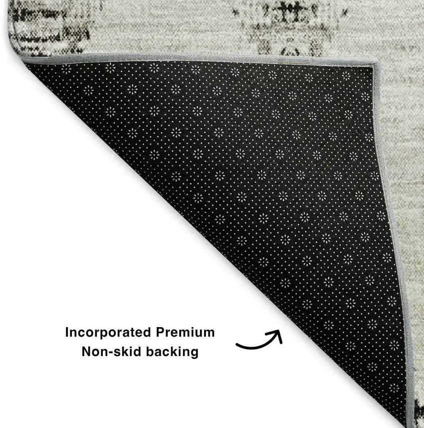 Taupe And Ivory Moroccan Washable Area Rug With UV Protection Photo 7