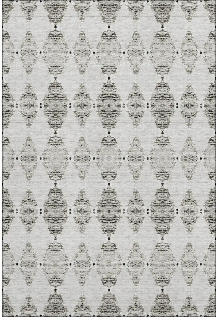 Taupe And Ivory Moroccan Washable Area Rug With UV Protection Photo 6