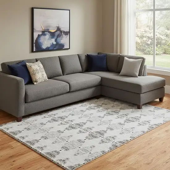 Taupe And Ivory Moroccan Washable Area Rug With UV Protection Photo 1