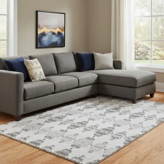 Taupe And Ivory Moroccan Washable Area Rug With UV Protection Photo 1